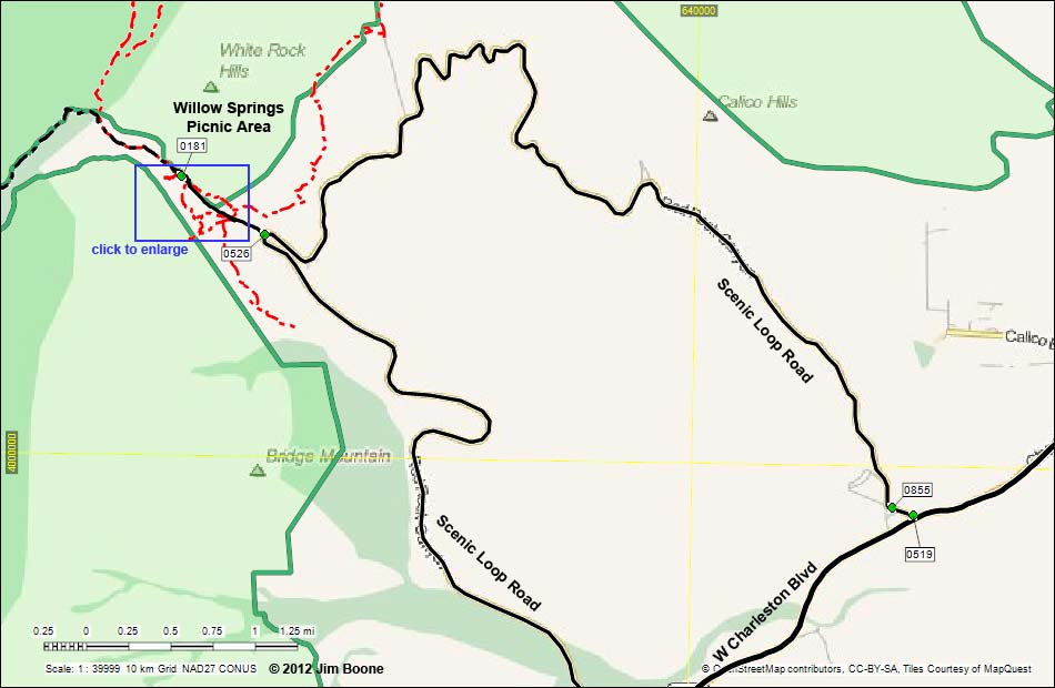 Willow Springs Petroglyphs Map