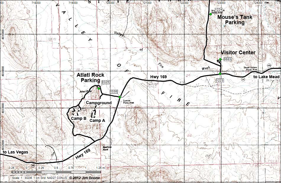 Atlatl Rock Area Map