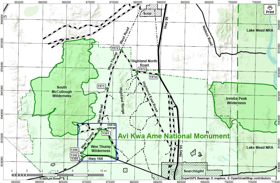 Hiko Canyon Road Map