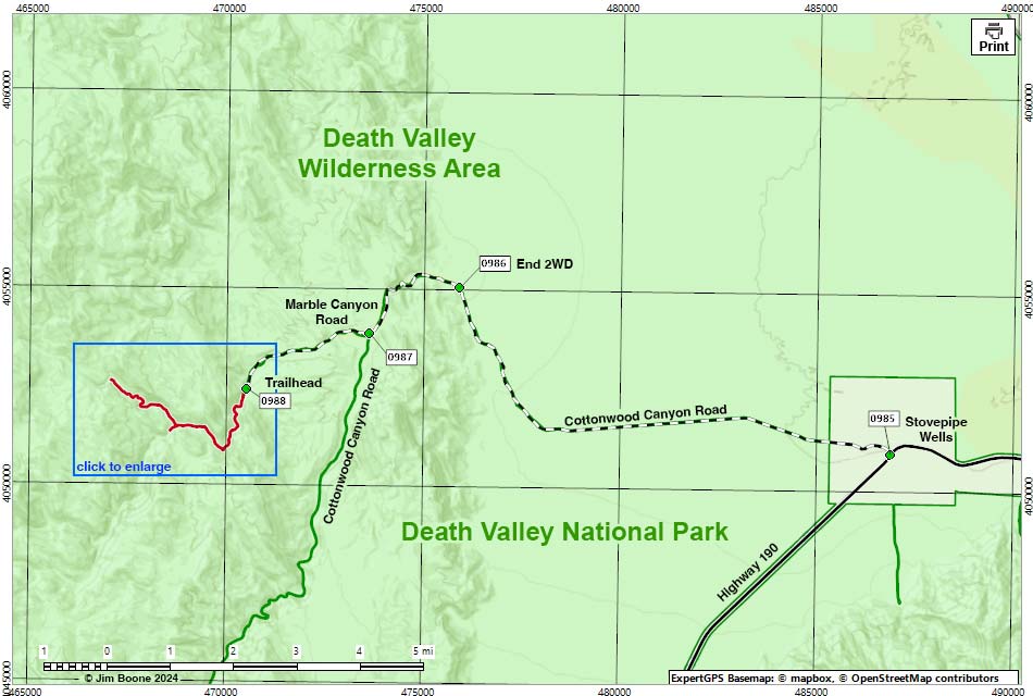 Marble Canyon Route Overview Map