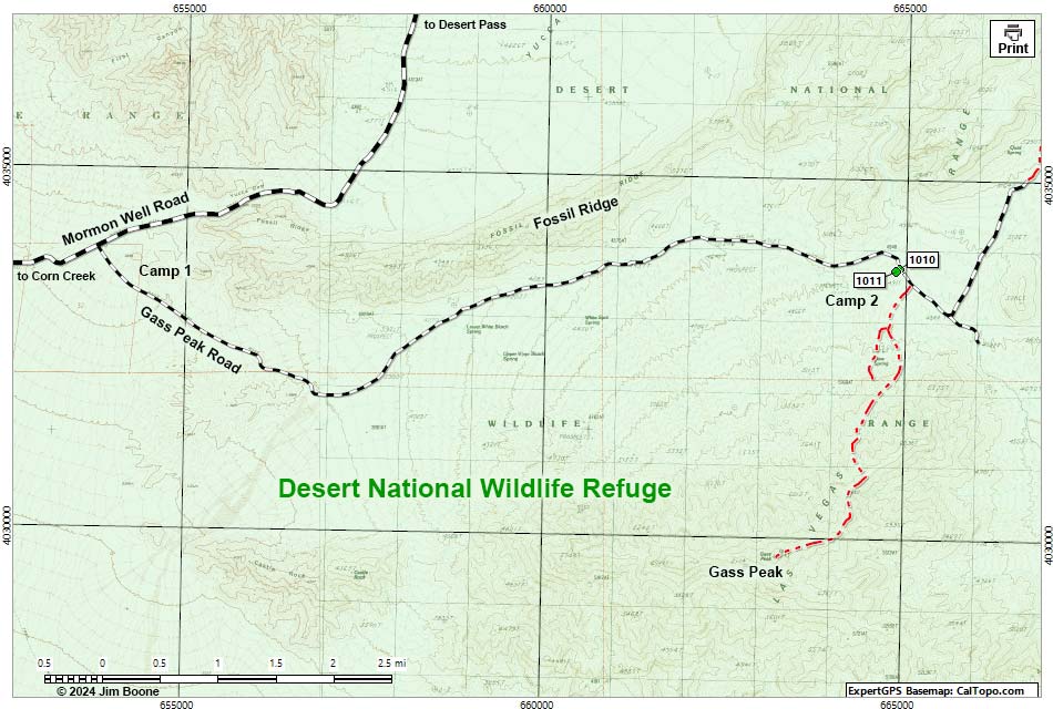 Gass Peak Road Map