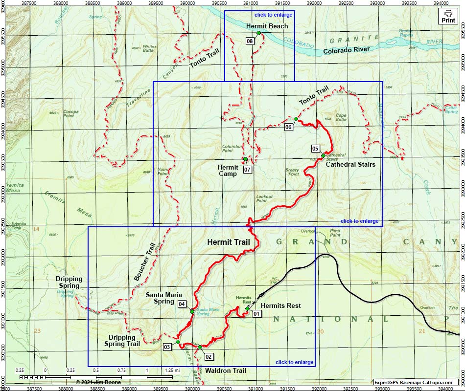 Hermit Trail Map