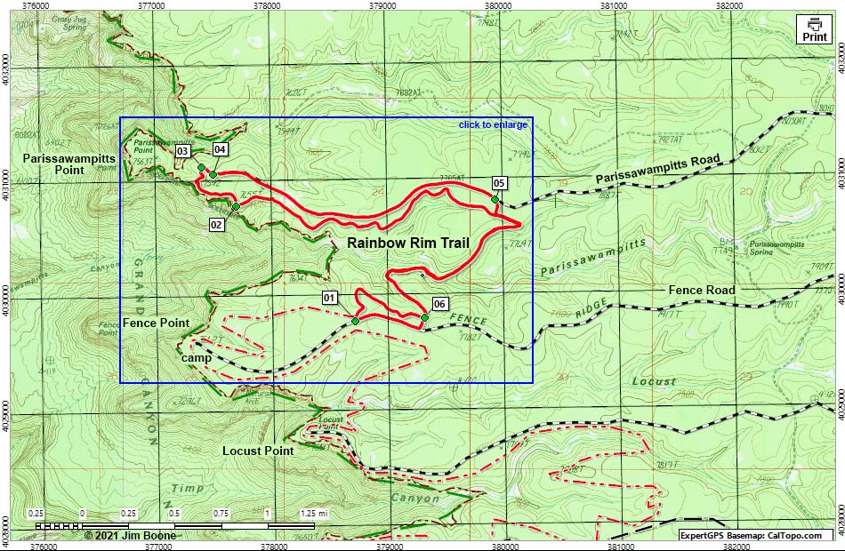 Rainbow Rim Trail Map