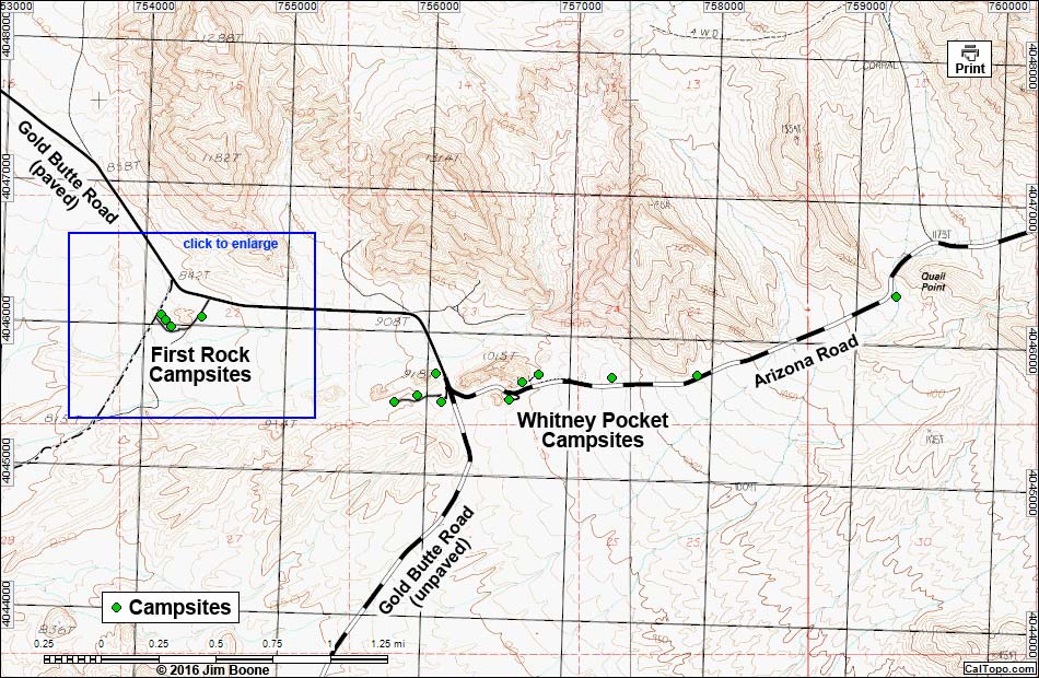 First Rock Camping Map