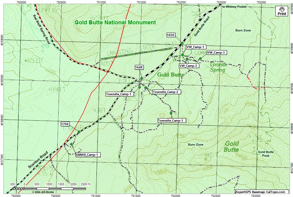 Gold Butte Townsite Area Campsites