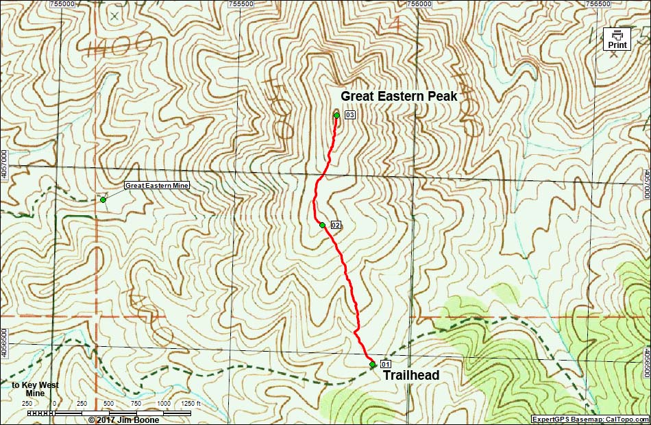 Great Eastern Peak Map