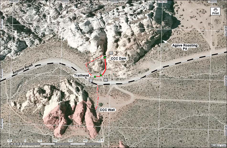 Whitney Pocket CCC Dam Aerial Photo Map