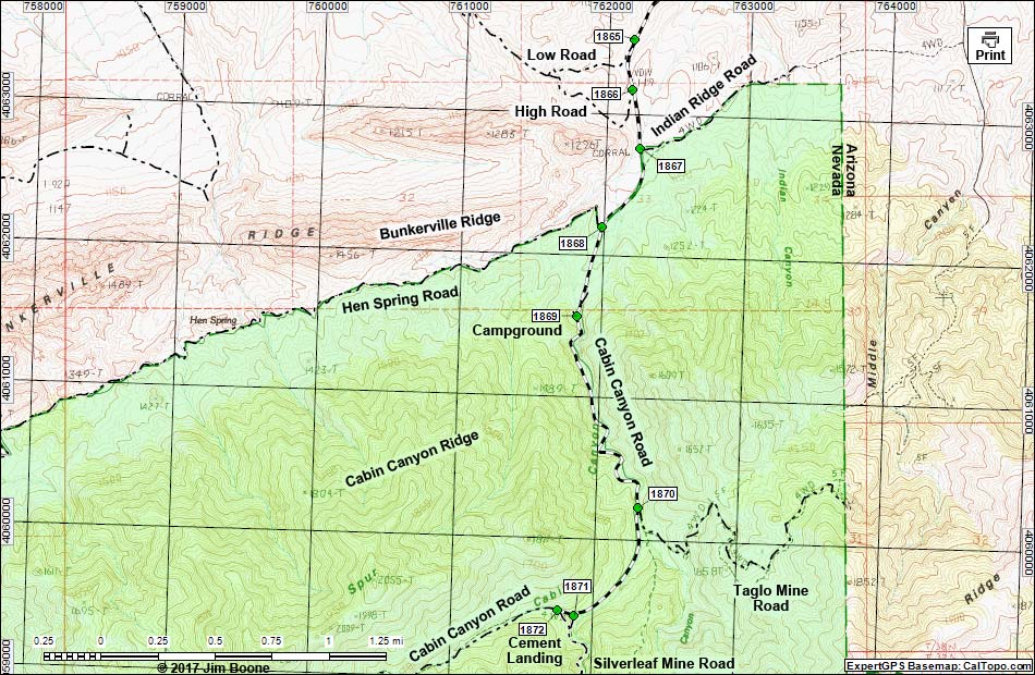 Cabin Canyon Road Map