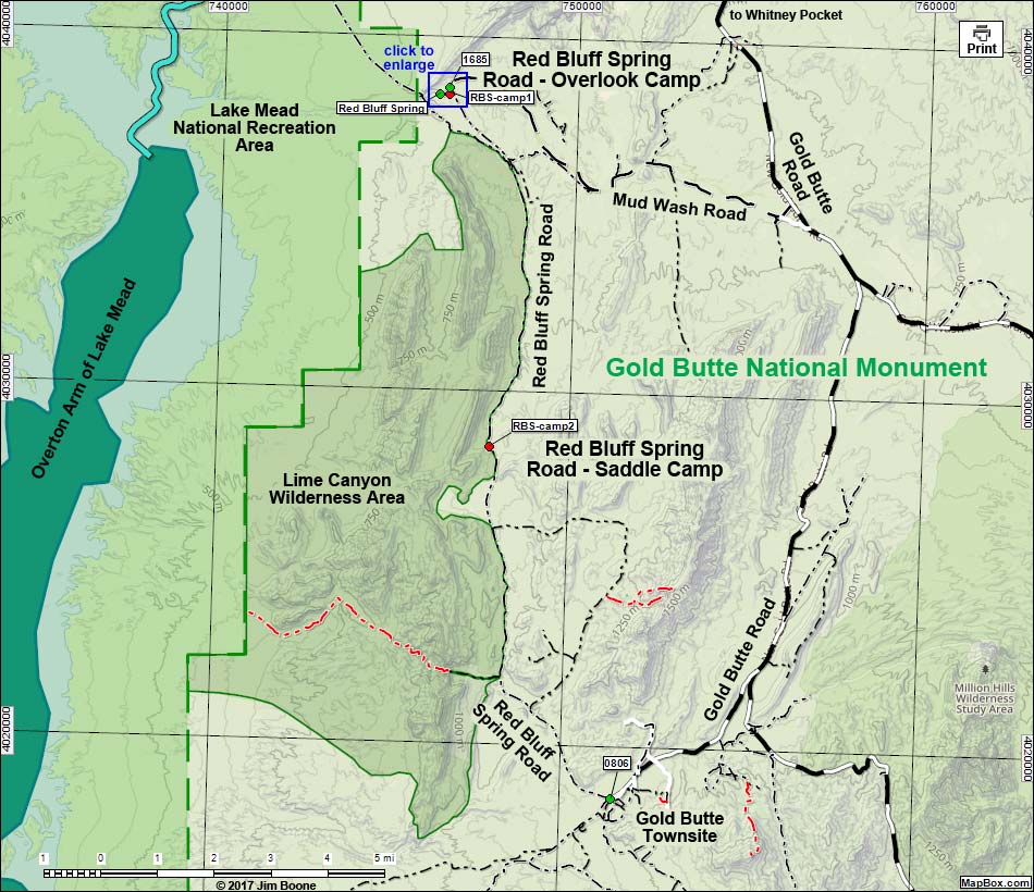 Red Bluff Spring Overlook Road Map