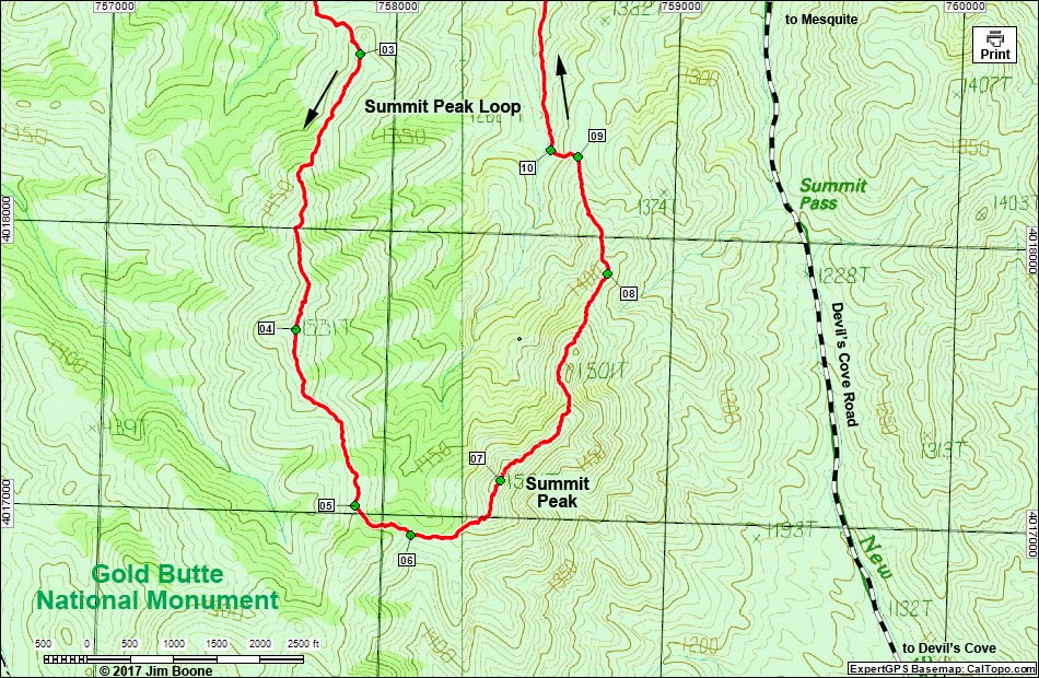 Summit Peak Loop Map