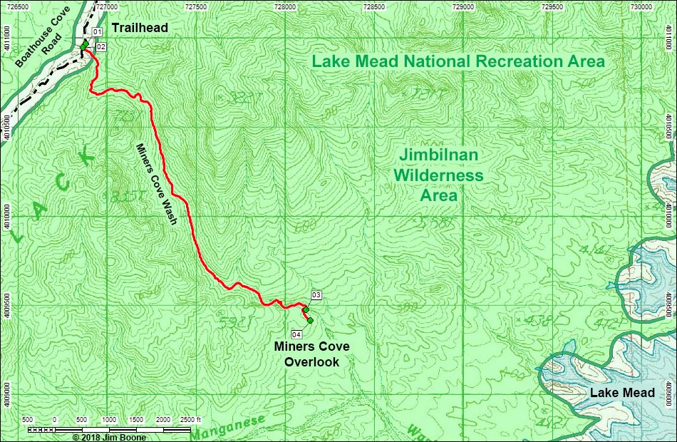 Miner's Cove Wash Overlook Map