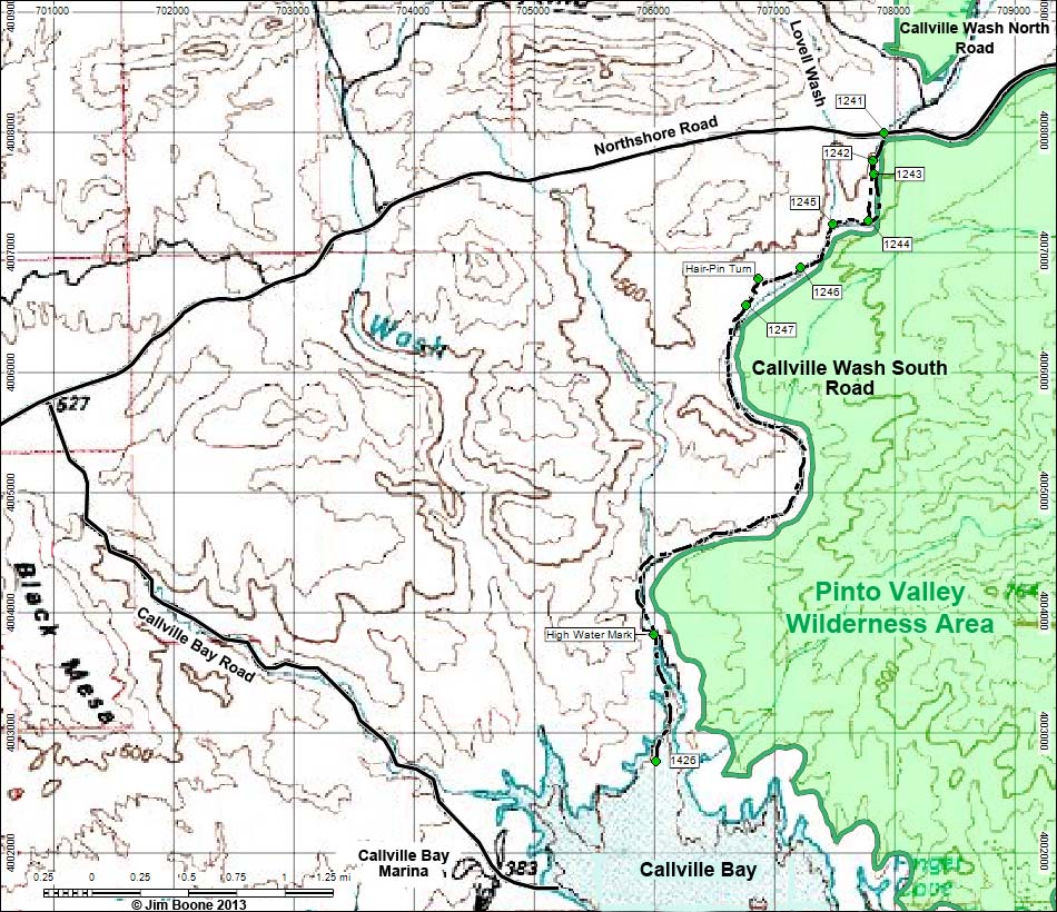 Callville Wash South Road Map