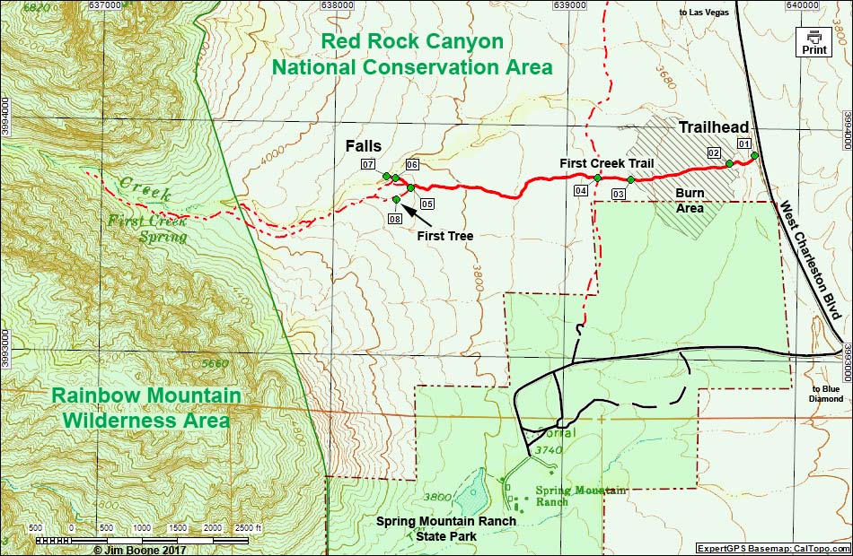 First Creek Falls Map