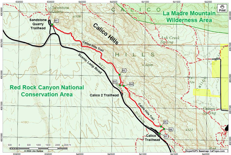 Sandstone Quarry to Calico 1 Map