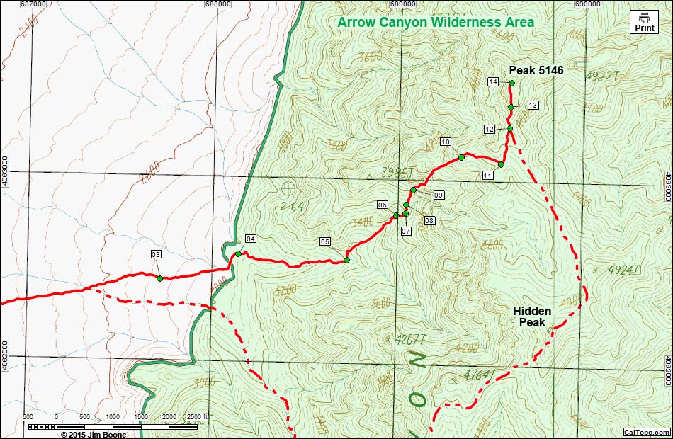 Peak 5146 Route Map